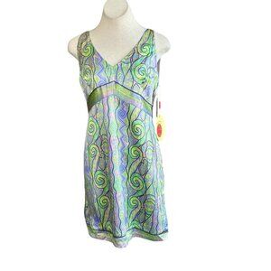 Girlfriend by Silversilk Vintage Colorful Paisley Slip Dress NWT Size Large $205